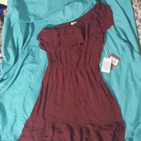 NWT Maroon One Shoulder Dress - Picture 1 of 3